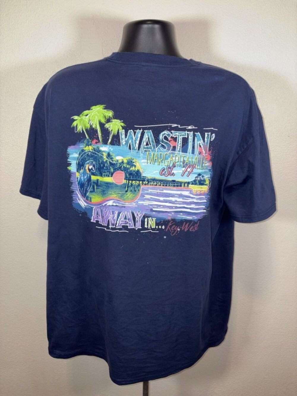 Jimmy Buffet Margaritaville TShirt  Wastin' Away In... Key West Est 77 Men XL